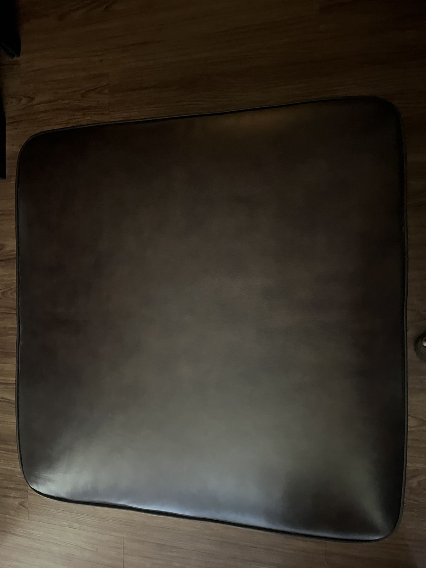 Leather Drak Brown Ottoman