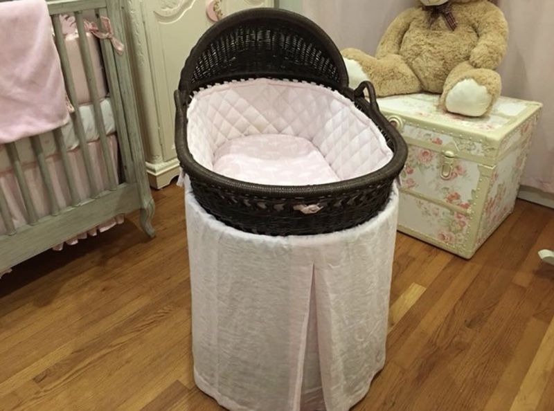 Pottery Barn Wicker & Pink Organic Bedding Linen for Sale in