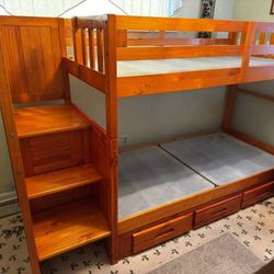 Bunk beds with stairs and storage