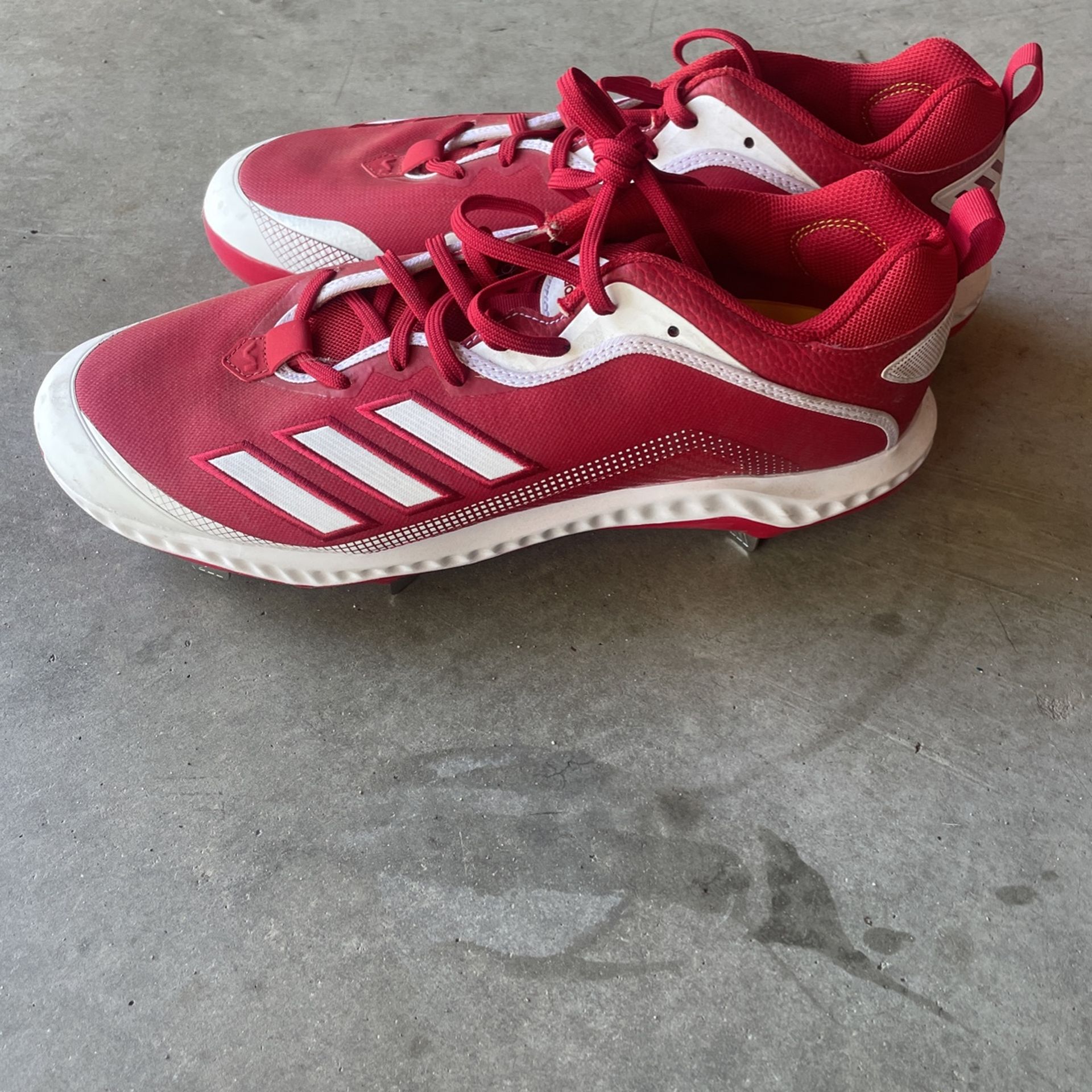 Adidas Icon Bounce Mens Metal Baseball Cleats Size 14 Red White