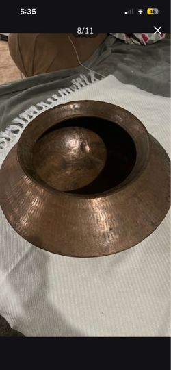 100/: copper wide copper cooking pot with lid 10 gallon capacity