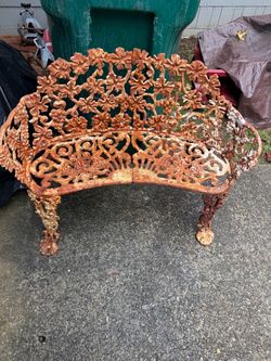 Iron bench two chairs