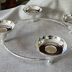PartyLite Silver 4-Cup Circular Candle Holder