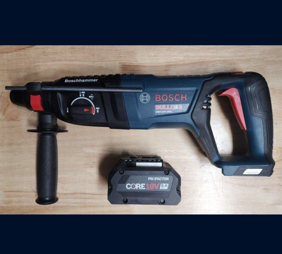 Bosch 18v Cordless Rotary Hammer, SDS Plus With 8.0 Battery
