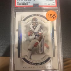 2023 NATIONAL TREASURES SAQUON BARKLEY HOLO SILVER A