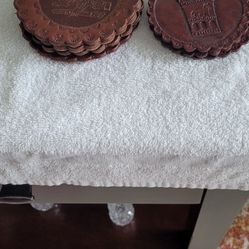 Vintage Peruvian Leather Coasters