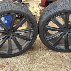 22in Black Milanni Rims And Tires