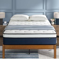 QUEEN 14” Hybrid Mattress-Cooling Gel Memory Foam & Individual Pocket Coils-$250 FIRM
