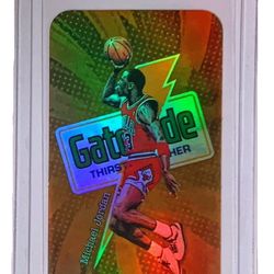 Michael Jordan 1991 Gatorade Orange Mini Refractor Promo Card