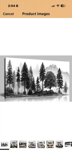 Foggy Forest Wall Art for Living Room Black Tree Pictures wall Decor for Office Natural Landscape Wall Decor for Bedroom 20 x 40 Inch