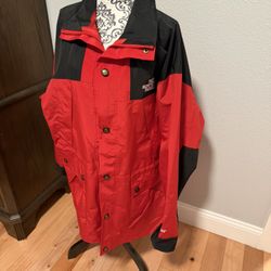 VTG The North Face Gore Tex Mountain Jacket Parka Sz M 90's Red Black Size Xl