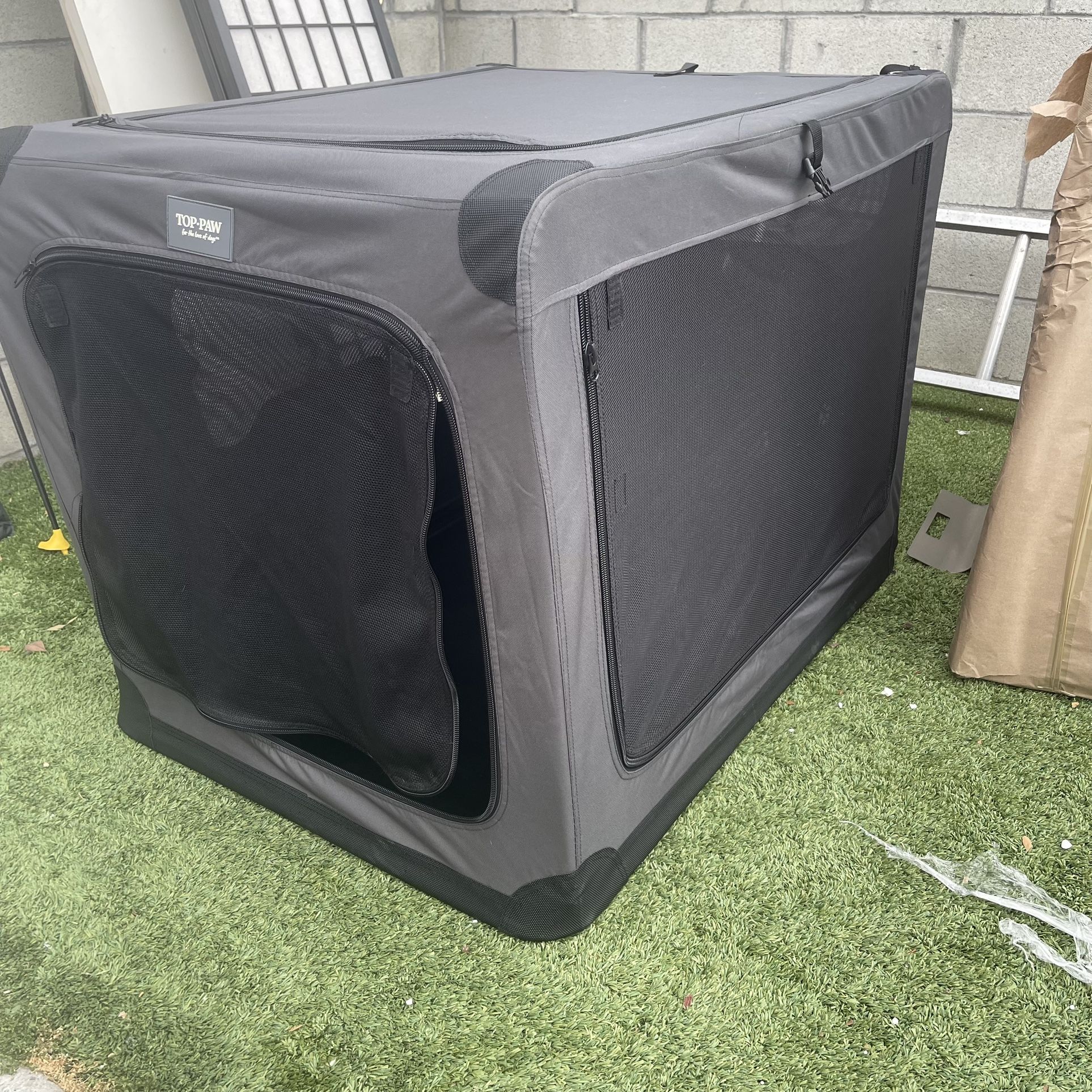 Top Paw Indoor & Outdoor Portable Dog Crate/Summer Crate For Dogs