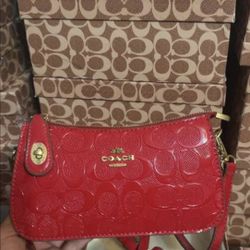 Red Glossy Shoulder Bag w/ box