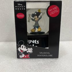 Graduation Disney Mickey Mouse, Water Globe New In Box
