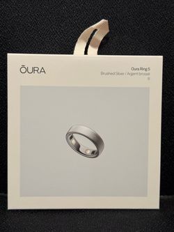 Oura Ring 5 Brushed Silver Size 8