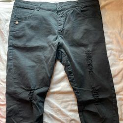 Men’s Italian Pants Distressed Skinny