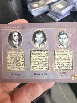 2025 Pieces of the Past Al Capone / Bugsy Siegel / Lucky Luciano Authentic Triple Relic