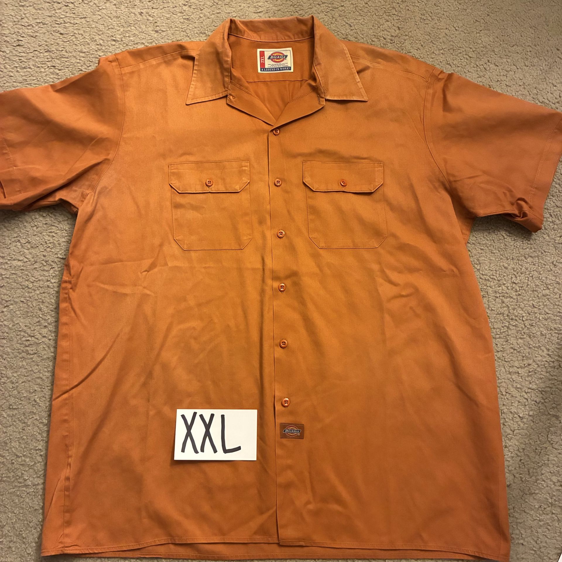 Dickies Shirt Mens 2XL Work Button Down Short Sleeve Pockets