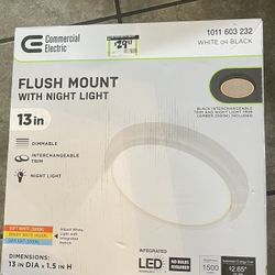 Commercial Electric 13 in. Flush Mount with Night Light