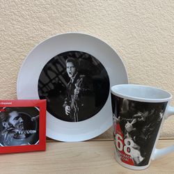 Brand New Elvis Presley Mug, Plate And Ornament Set