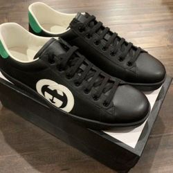 New Gucci Mens Sneakers Casual Ace Bee Strap Black GG // Size 10 & Size 11 // New with receipt