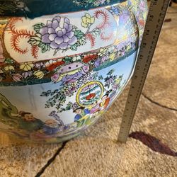 Vintage Koi Carp Fish Hand Painted Made in China Oriental Large