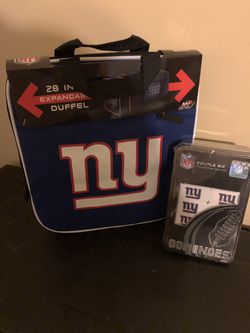 New York Giants duffle bag and double six dominoes