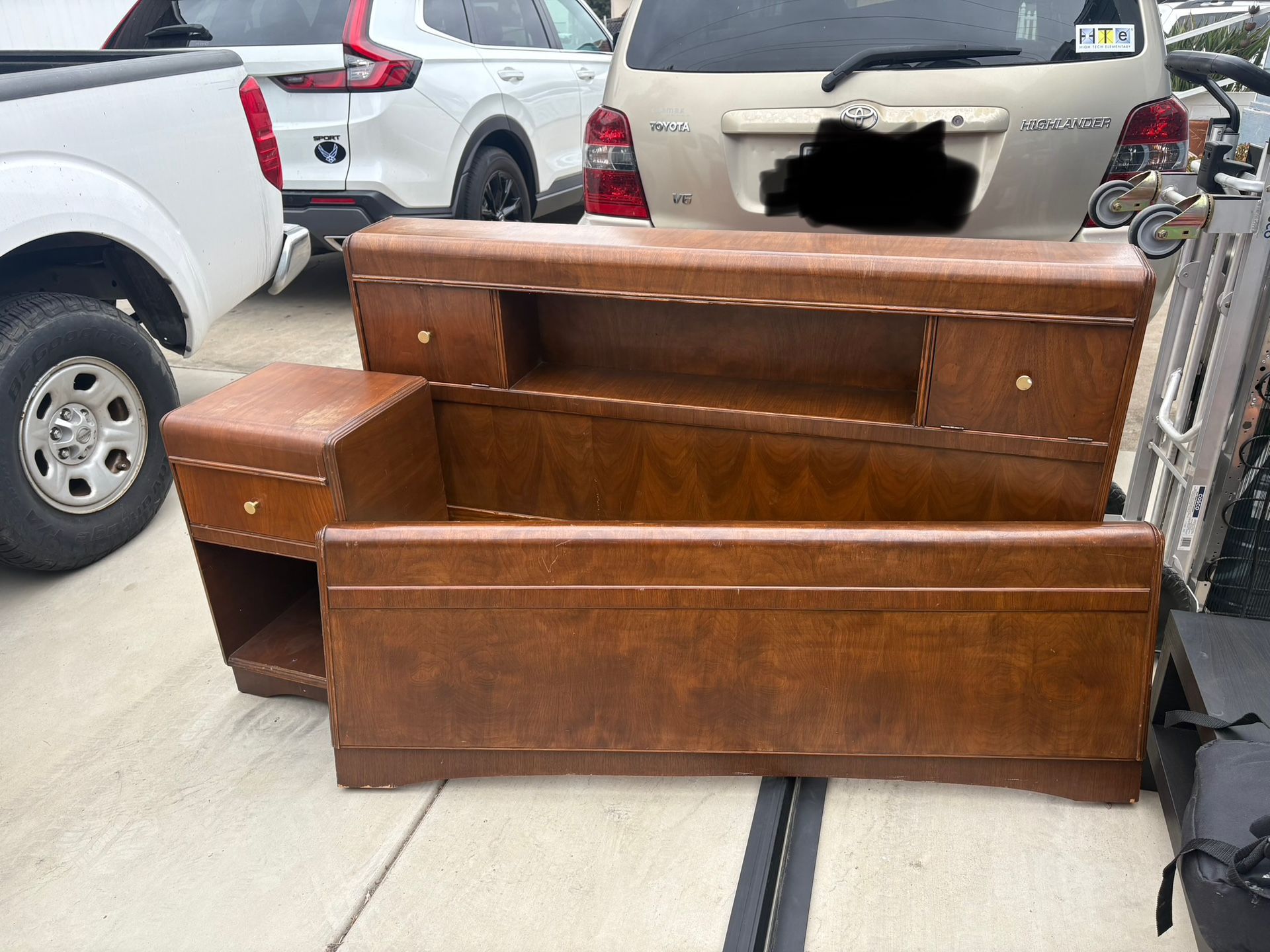 Mid Century Modern Bed and End Table