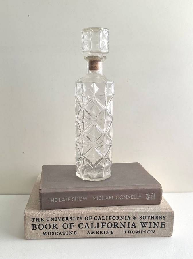 Vintage Glass Diamond Quilted Pattern Decanter