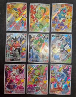Pokémon 30th Anniversary Full Art Starter Set - 9 Cards Lot $180. LAS VEGAS, NV