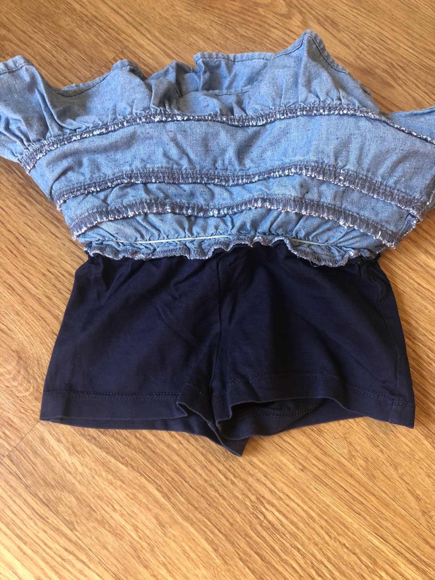 Hanna Andersson Denim Skirt With Shorts Toddler Girl Size 80 (2T)