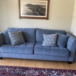 Light Blue Velvet Futon Couch