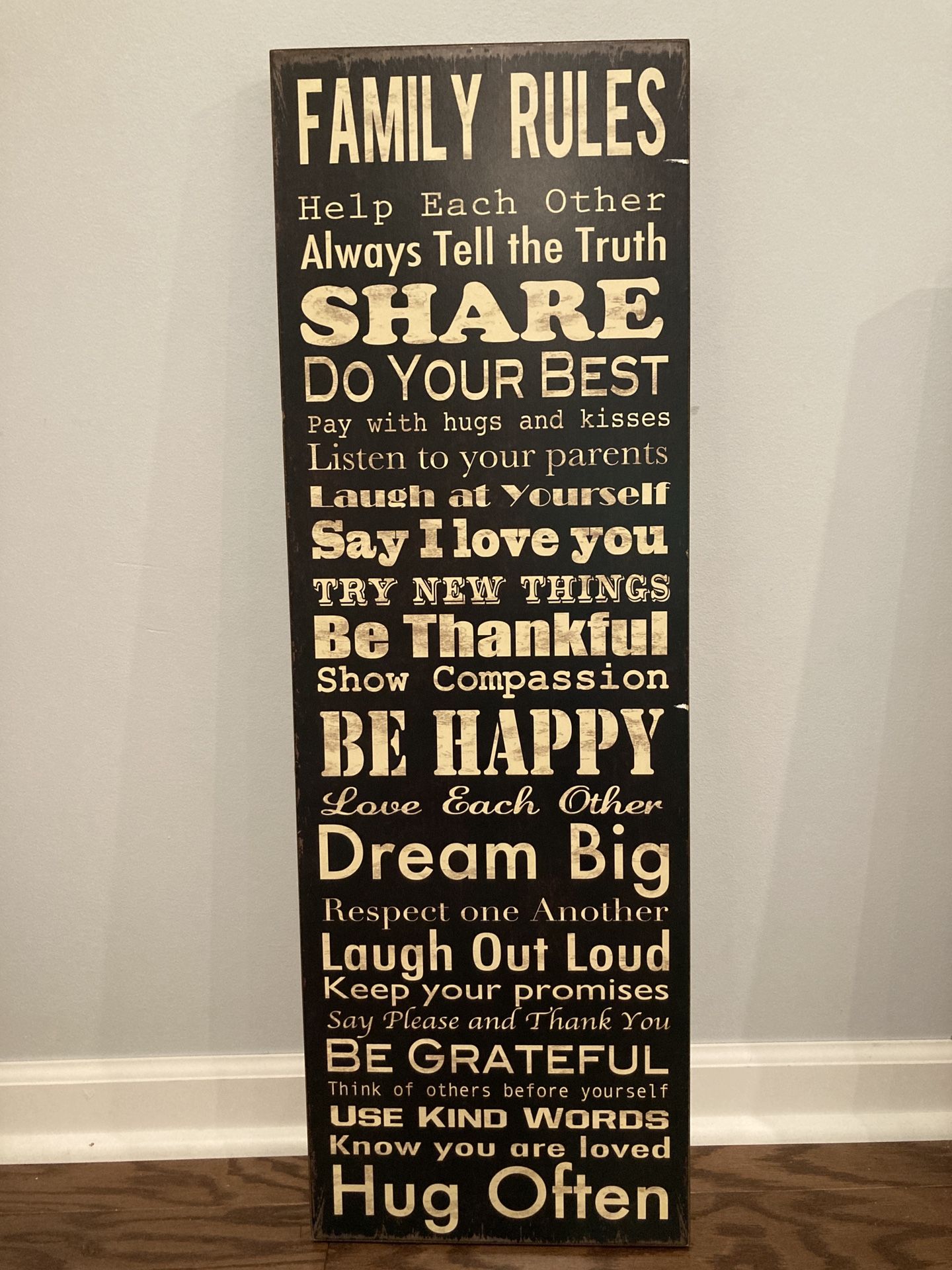 Family Rules Art Canvas Frame