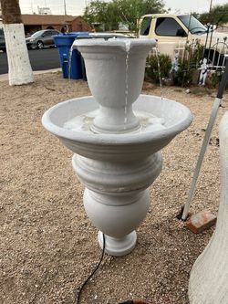 3-piece Fiberglass Water Fountain w/ Working Water Pump
