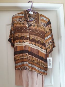 Blouse N Skirt Set Tan Color