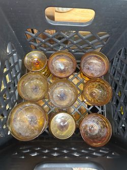 Vintage amber & ruby glass