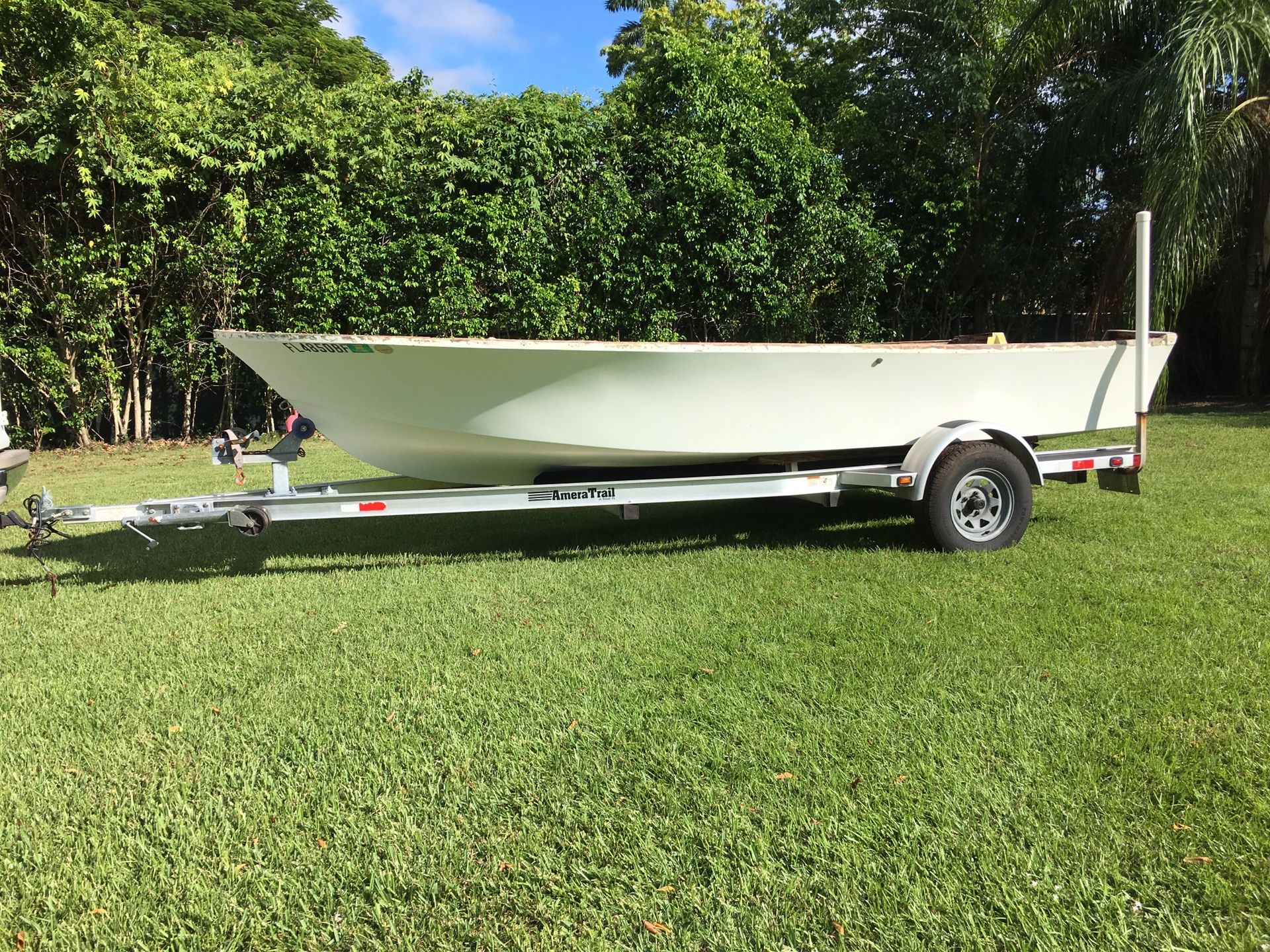 Ameritrail custom trailer & 17’ bare hull boat fiberglass project for