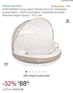 Canopy inflatable pool float