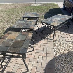 4 Slate And Metal Tables