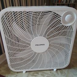 PELONIS 3-Speed Box Fan for Full-Force Circulation help your Air Conditioner 