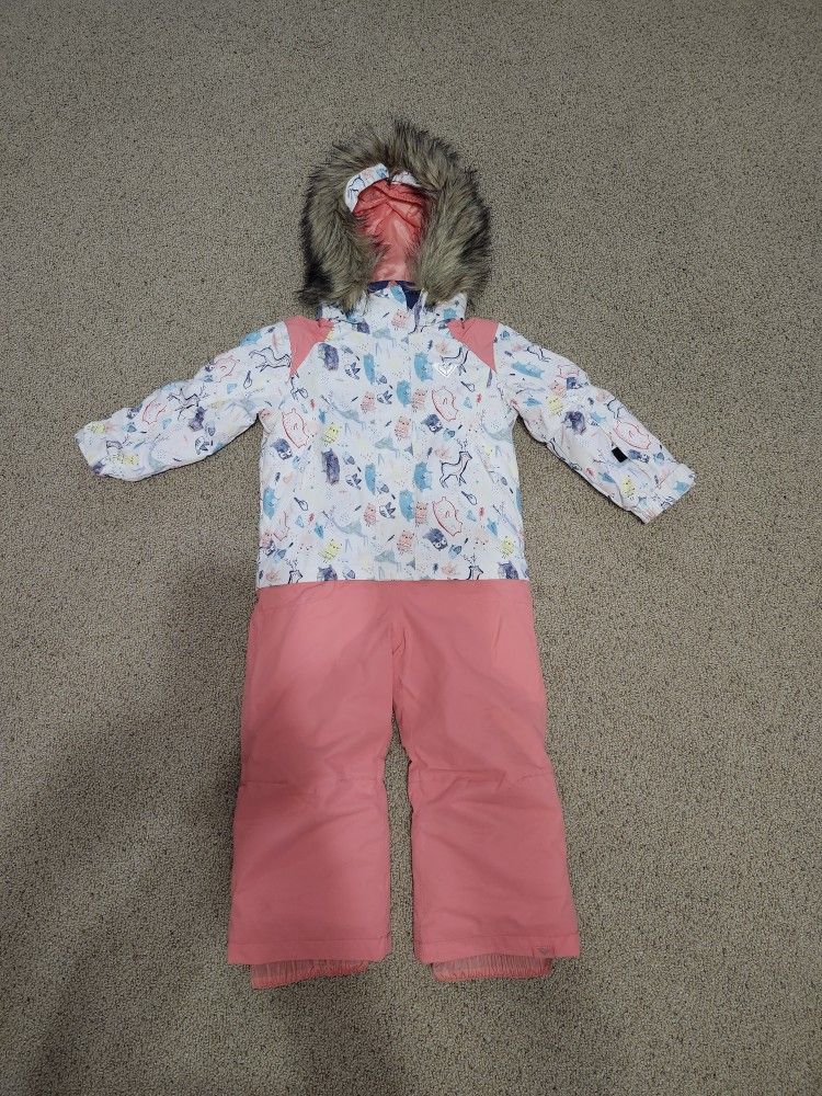New snow clothes size 3 3T girls winter snowsuit one piece bodysuit snow coat jacket snow bib pants by Roxy