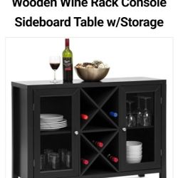 Wooden Wine Rack Console Sideboard Table