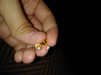 Real diamond earrings. Real gold. Brand new. Never worn.