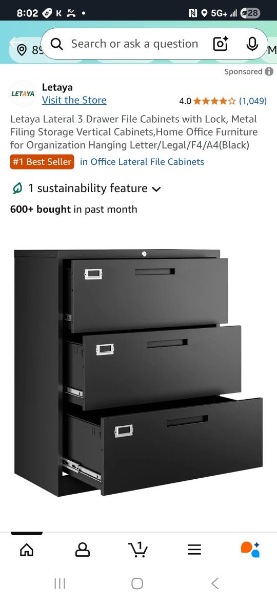 3 Drawer Lateral Filing Cabinet