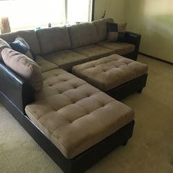 Brand new sectional +ottoman