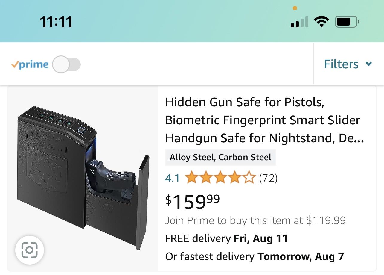 Portable Mini Gun Safes With Biometric Fingerprint Lock, Anti-theft, Quick Access For Home, Bedside, Car - View #3