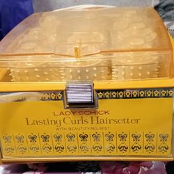 Lady Schick Lasting Curls Hairsetter With Beautifying Mist Steam Heat Rollers Model 75