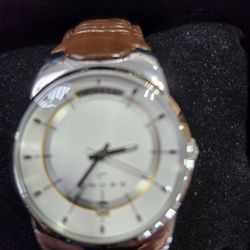 New CROO WATCH WITH GENUINE LEATHER BAND