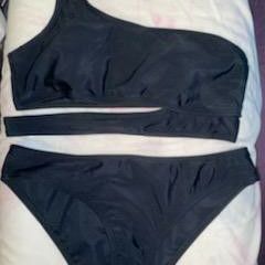 Black One Shoulder Bathing Suit