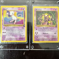Pokemon Mewtwo And  Mew Promo Cards 